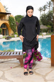Black Ruched Swim Top