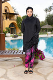 Black Ruched Swim Top