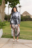Noir Marble Ruched Dress