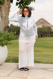 White Tulle Ruched Dress