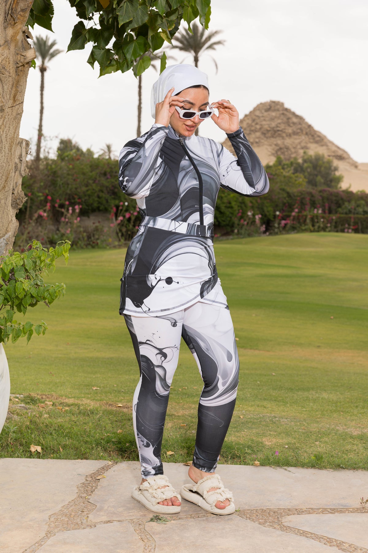 Noir Marble Basic Burkini