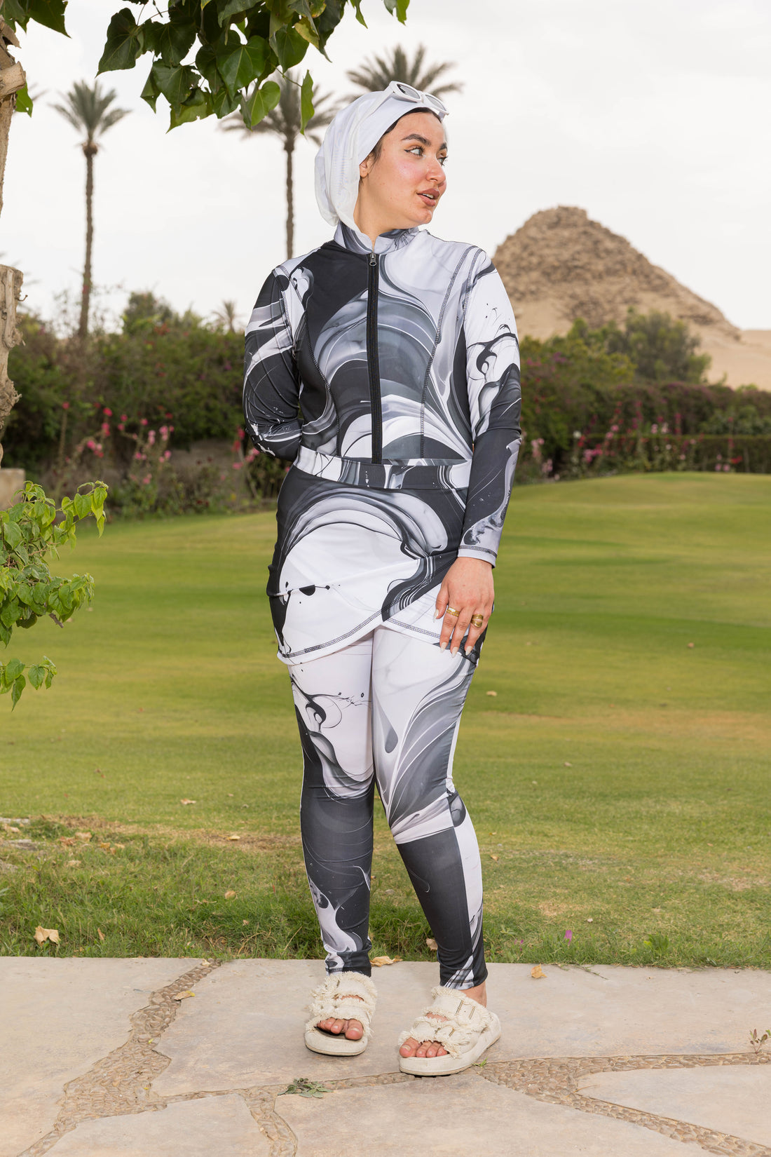 Noir Marble Basic Burkini