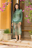 Ombre Sage Tulle Ruched Dress