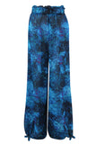 Cosmos chiffon pants -Turquoise
