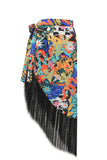 Fierce crepe wrap skirt with fringes