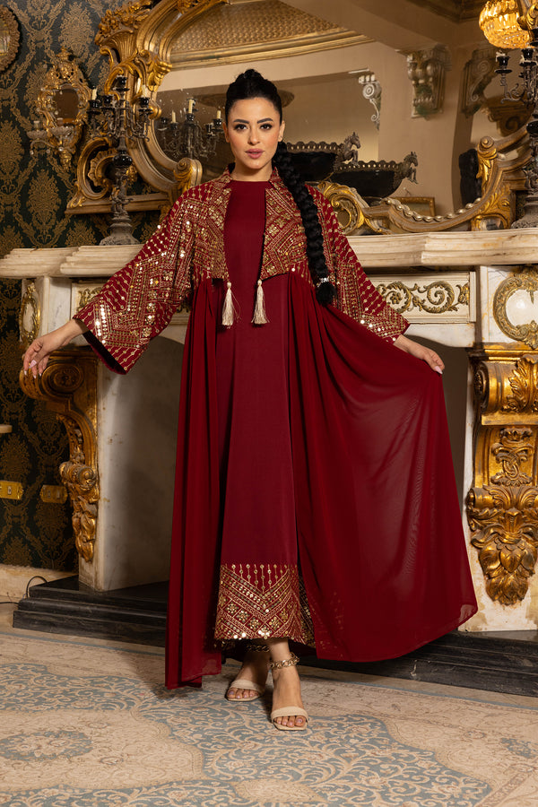 Amira Burgundy Kimono
