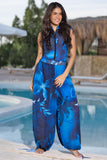 Aqua Bloom Chiffon Pants
