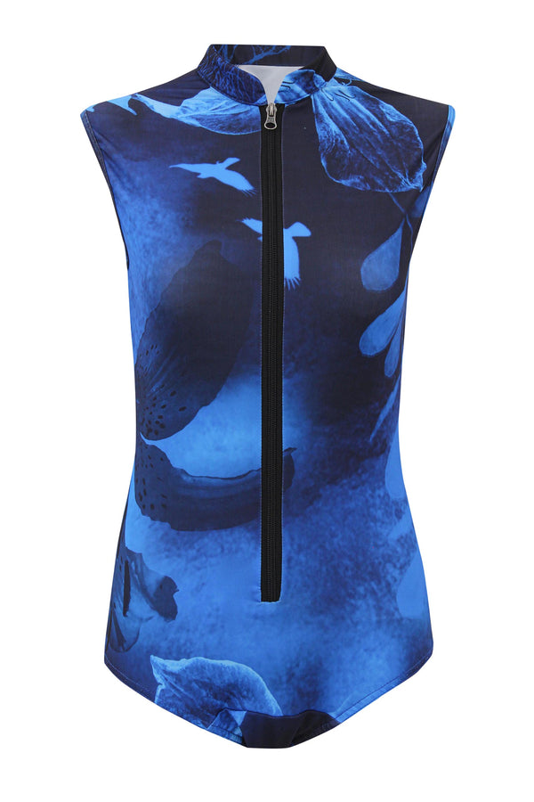 Aqua Bloom Sleeveless Bodysuit