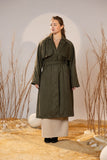 Army Green Suede Trench Coat