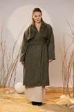 Army Green Suede Trench Coat