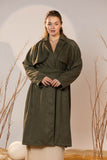 Army Green Suede Trench Coat