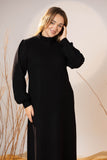 Black Cozy Wool Maxi Dress