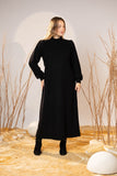 Black Cozy Wool Maxi Dress