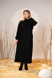 Black Cozy Wool Maxi Dress