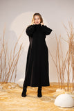 Black Cozy Wool Maxi Dress