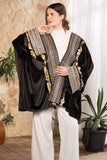 Black Golden Heritage Velvet Kimono