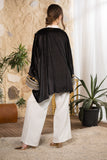 Black Golden Heritage Velvet Kimono