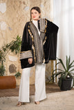 Black Golden Heritage Velvet Kimono