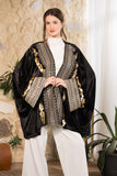 Black Golden Heritage Velvet Kimono
