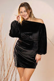 Black Midnight Noir Velvet Dress
