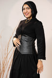 Black Sculpted Gabardine Tier Dress
