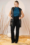 Black Structured Leather-Look Vest