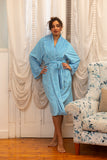 Blue Checkered Robe - Blue