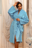 Blue Checkered Robe - Blue