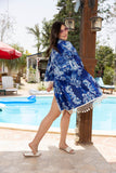 Blue Royale Crepe Kimono