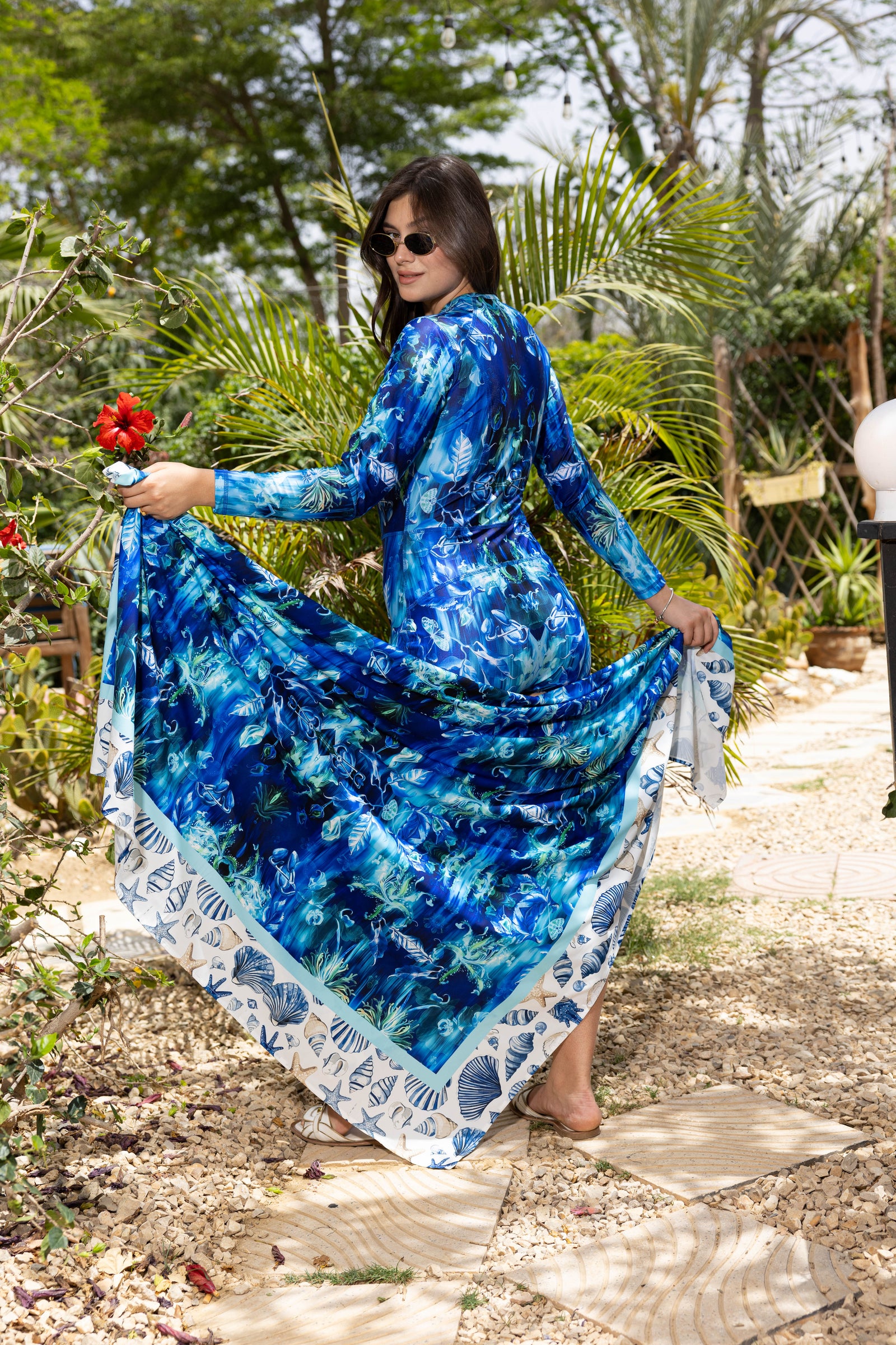 Blue Tide Crepe Sarong