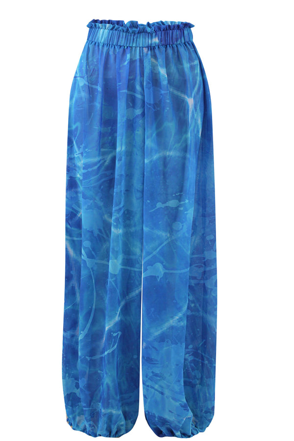 Blue Wave Chiffon Pants