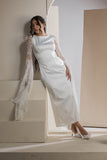 Bridal Belle Lace Sleeve Gown - White