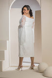 Butterfly Sleeve Lace Dress - White
