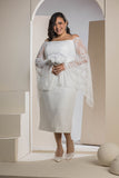 Butterfly Sleeve Lace Dress - White