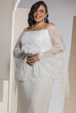 Butterfly Sleeve Lace Dress - White