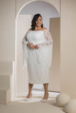 Butterfly Sleeve Lace Dress - White
