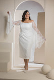 Butterfly Sleeve Lace Dress - White