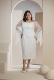Butterfly Sleeve Lace Dress - White