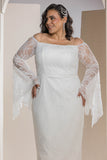Butterfly Sleeve Lace Dress - White