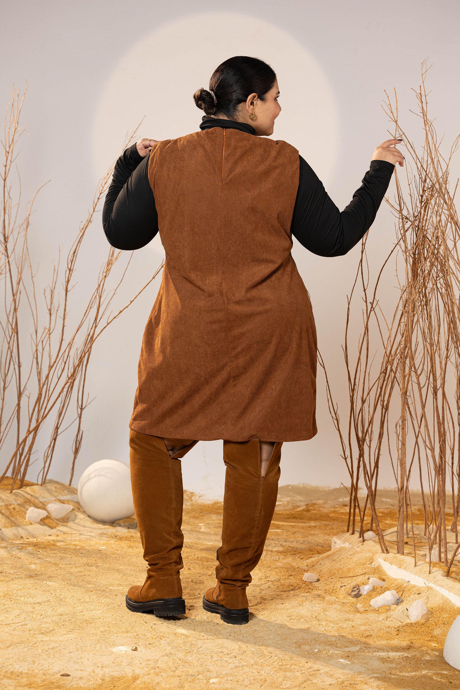 Caramel Pocket Cord Dress