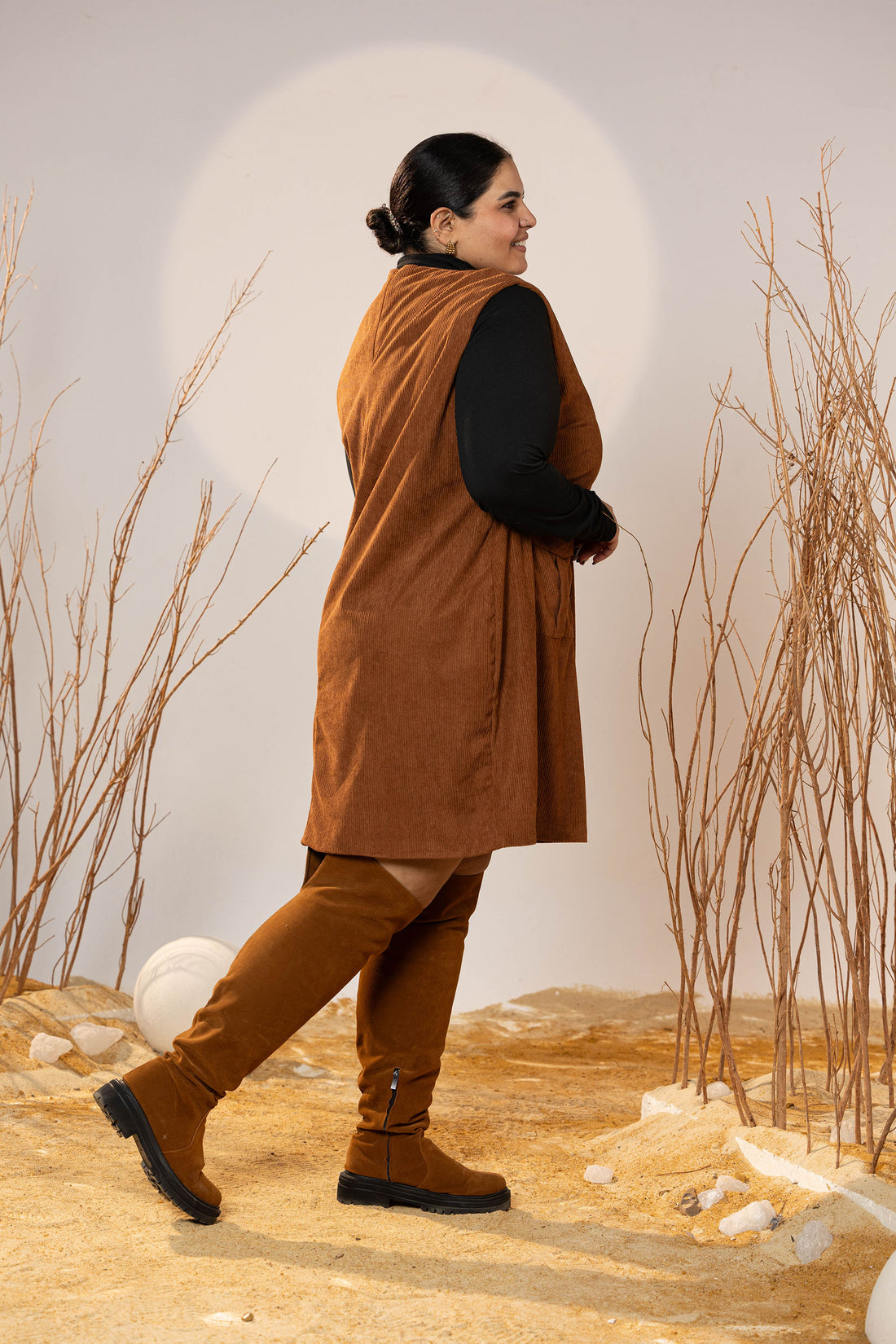 Caramel Pocket Cord Dress