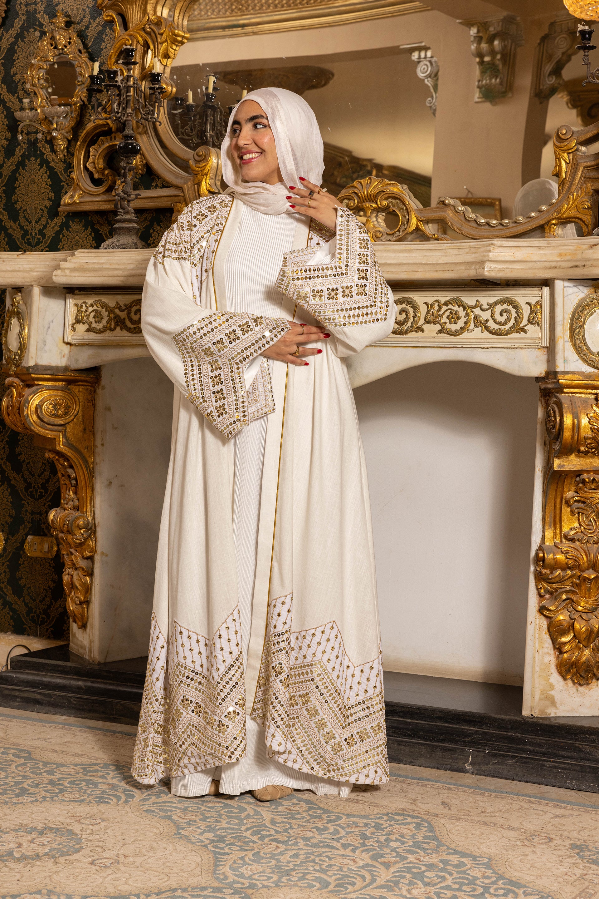 Celeste Ivory Abaya Rafeya Fashion Celeste Ivory Abaya Rafeya Fashion
