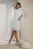 Celestial Pleat Dress - White