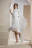Celestial Pleat Dress - White