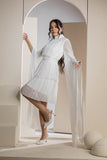 Celestial Pleat Dress - White