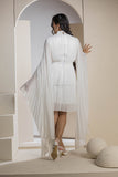 Celestial Pleat Dress - White