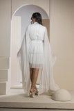 Celestial Pleat Dress - White