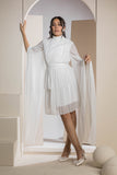 Celestial Pleat Dress - White