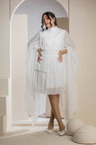 Celestial Pleat Dress - White