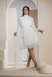 Celestial Pleat Dress - White